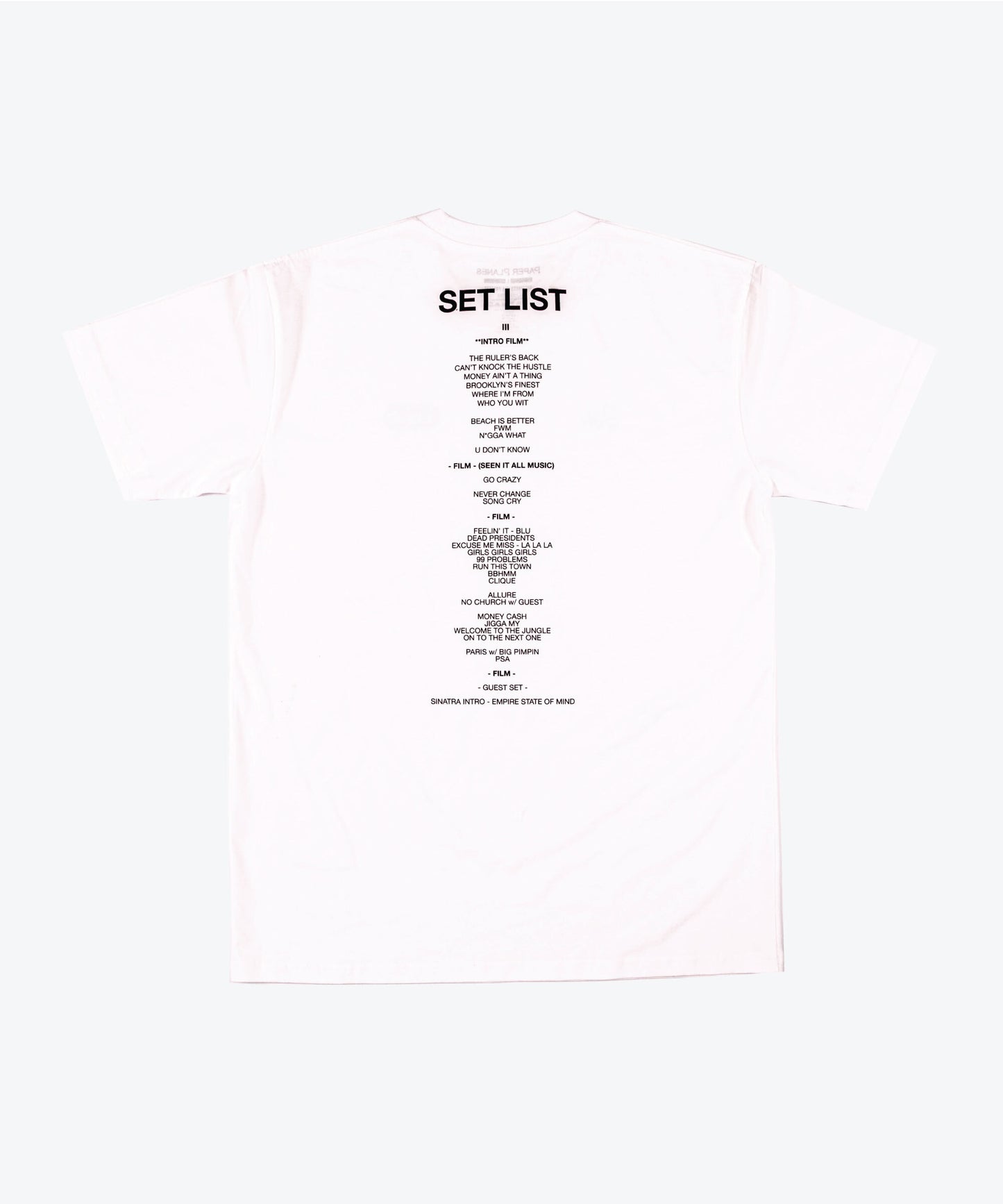 Planes JAŸ-Z30 Set List Tee