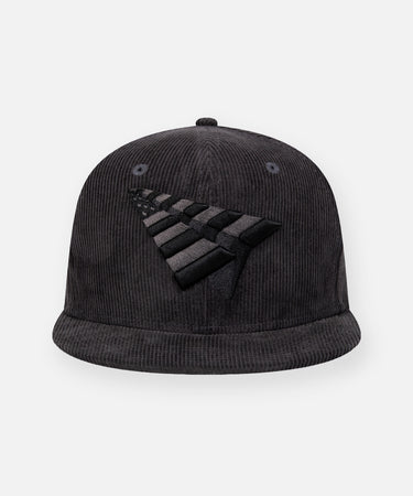 CUSTOM_ALT_TEXT: Paper Planes Corduroy Crown 59Fifty Fitted Hat, color Graphite.