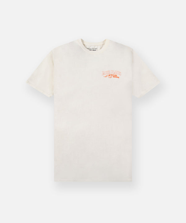 CUSTOM_ALT_TEXT: Paper Planes Be Wild and Wander Tee, color Vapor.