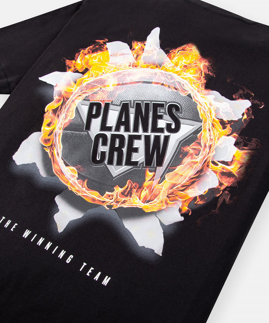  Back print closeup on Paper Planes Winning Team Tee, color Black.
