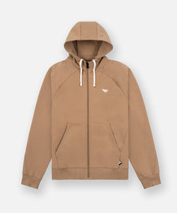 CUSTOM_ALT_TEXT: Paper Planes Full Zip Hoodie, color Maple.