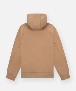 CUSTOM_ALT_TEXT: Back of Paper Planes Full Zip Hoodie, color Maple.