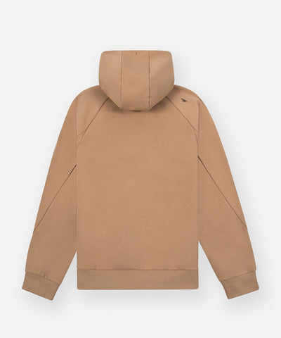 CUSTOM_ALT_TEXT: Back of Paper Planes Full Zip Hoodie, color Maple.