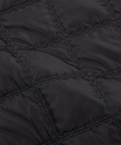 CUSTOM_ALT_TEXT: Quilting closeup on Paper Planes All-Purpose Quilted Vest, color Black.