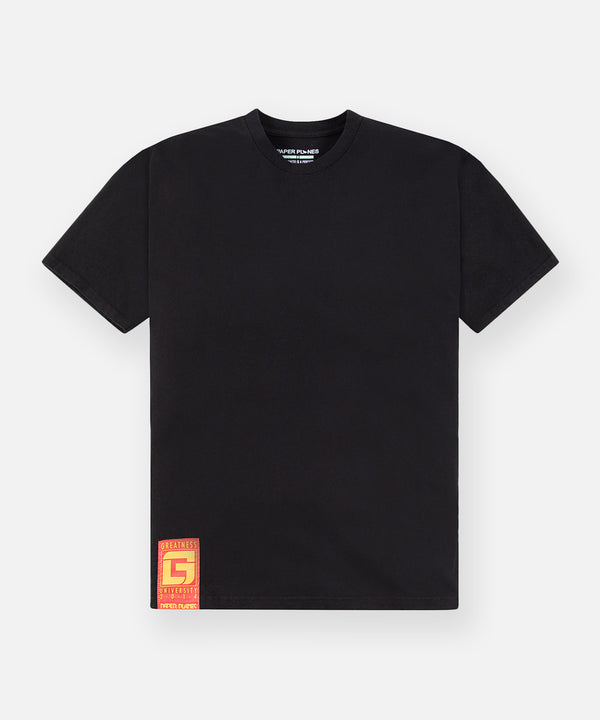 CUSTOM_ALT_TEXT: Front of Paper Planes Intention It Heavyweight Tee, color Black.