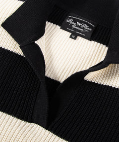  Ribbed collar with split placket on Paper Planes Sweater Rugby Polo.