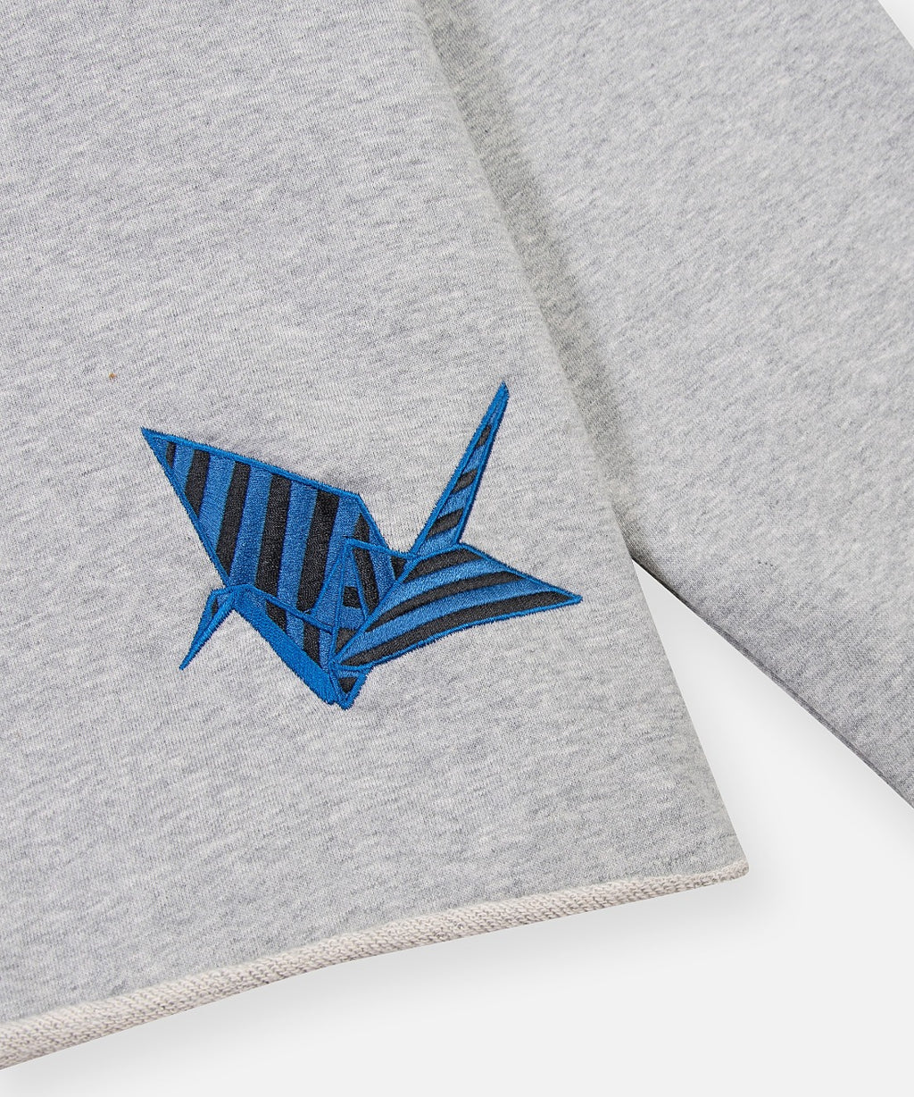  Embroidered paper crane on Paper Cranes Scarf-Tie Hoodie by Paper Planes.