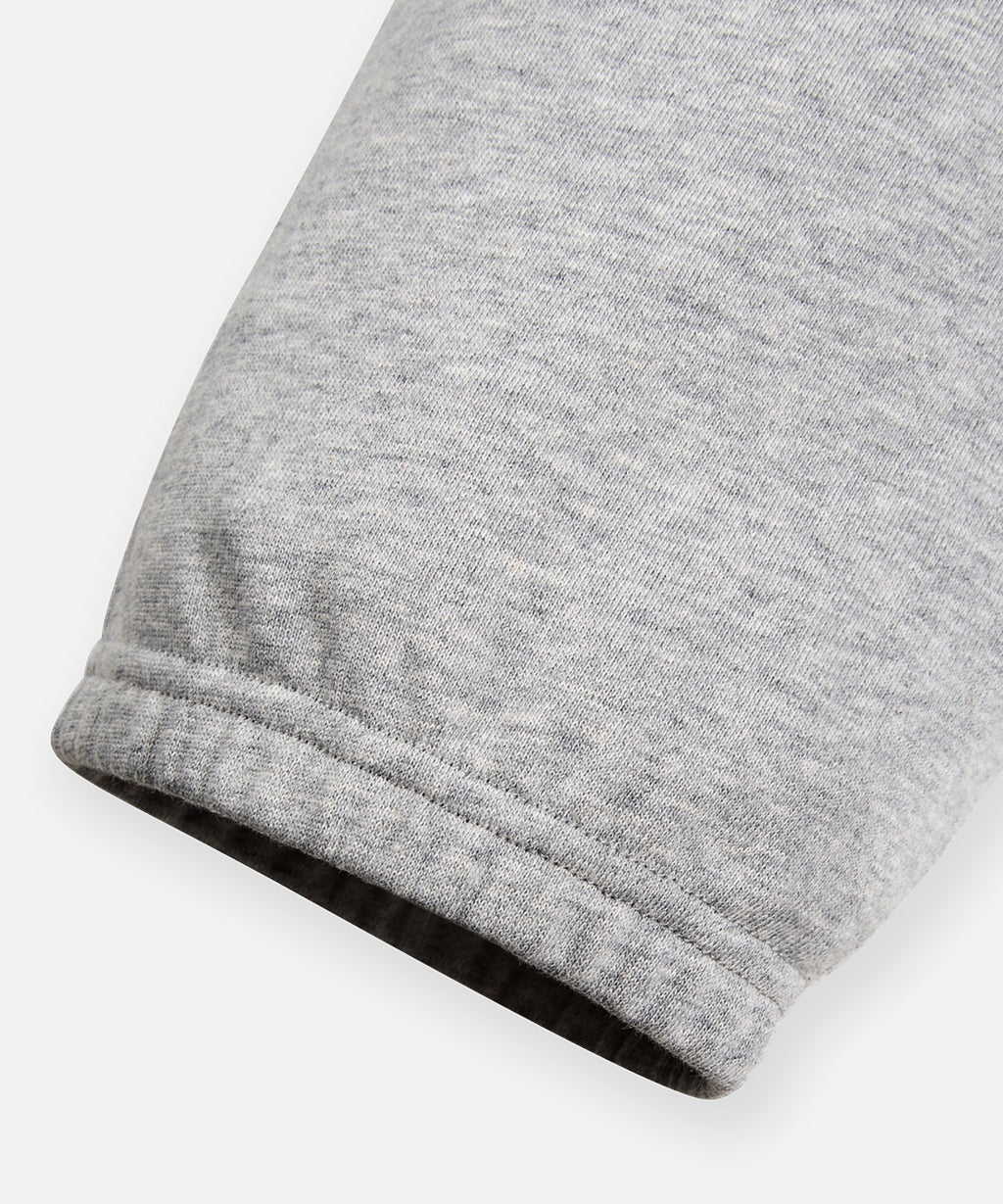  Elasticated leg opening on Paper Planes Crest Sweatpant, color Heather Grey.