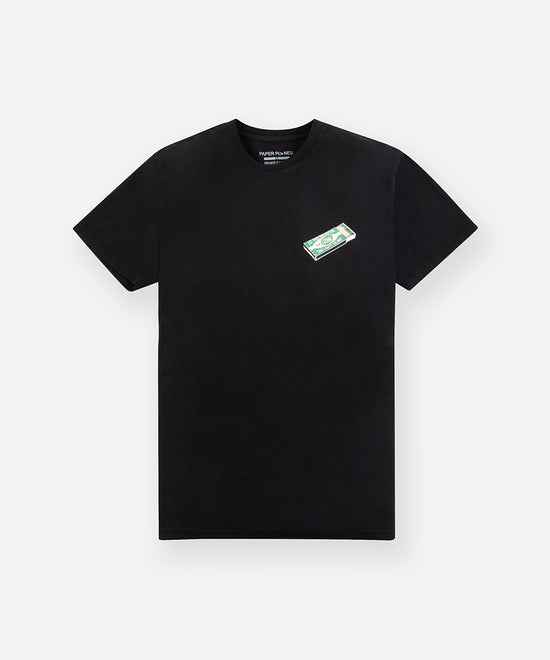 CUSTOM_ALT_TEXT: Matchbox graphic on front of Paper Planes The Spark Tee, color Black.
