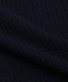 CUSTOM_ALT_TEXT: Closeup of racked rib stitch on Paper Planes Racked Rib Sweater, color Parisian Night.