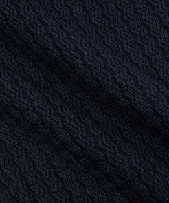 CUSTOM_ALT_TEXT: Closeup of racked rib stitch on Paper Planes Racked Rib Sweater Pant, color Parisian Night.