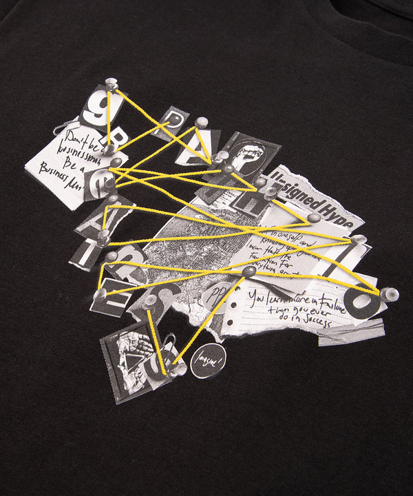 CUSTOM_ALT_TEXT: Print artwork on Paper Planes Connect the Dots Tee, color Black.