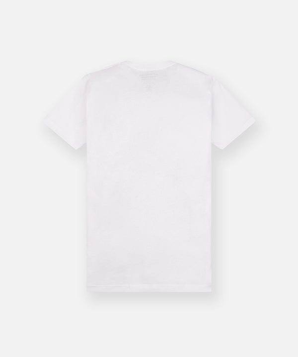 CUSTOM_ALT_TEXT: Back of Paper Planes Warped Tee, color White.