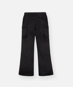 CUSTOM_ALT_TEXT: Back of Paper Planes Flare Cargo Pant, color Black.