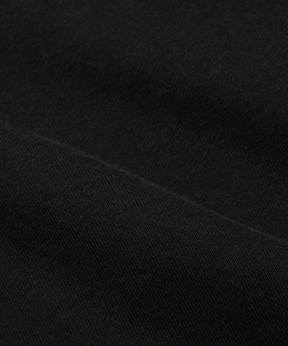 CUSTOM_ALT_TEXT: Closeup of heavyweight French terry on Paper Planes Logo Jacquard Pant, color Black.
