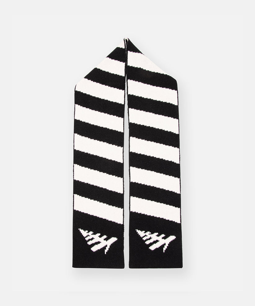 CUSTOM_ALT_TEXT: Paper Planes Stripe Scarf, color Black.