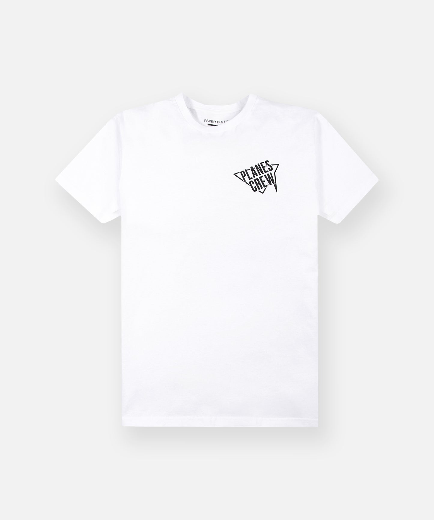 CUSTOM_ALT_TEXT: Front of Paper Planes Winning Team Tee, color White.