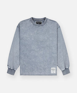 Snow Wash Open Bottom Crewneck