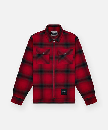 Planes Shadow Plaid Zip Flannel Shirt