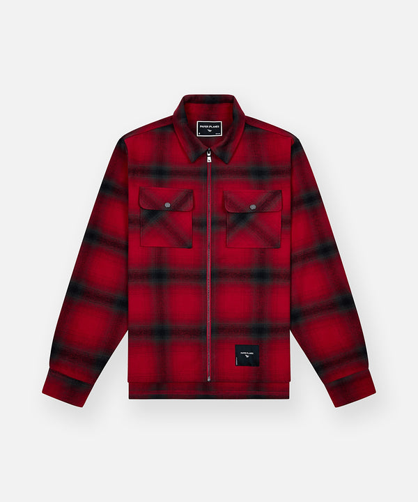 Planes Shadow Plaid Zip Flannel Shirt