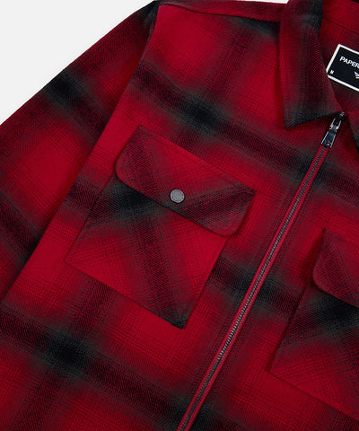 Planes Shadow Plaid Zip Flannel Shirt