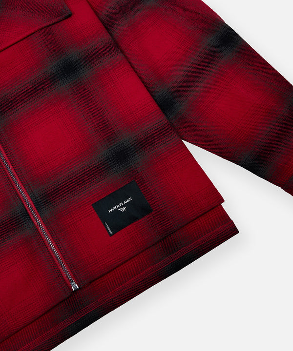 Planes Shadow Plaid Zip Flannel Shirt