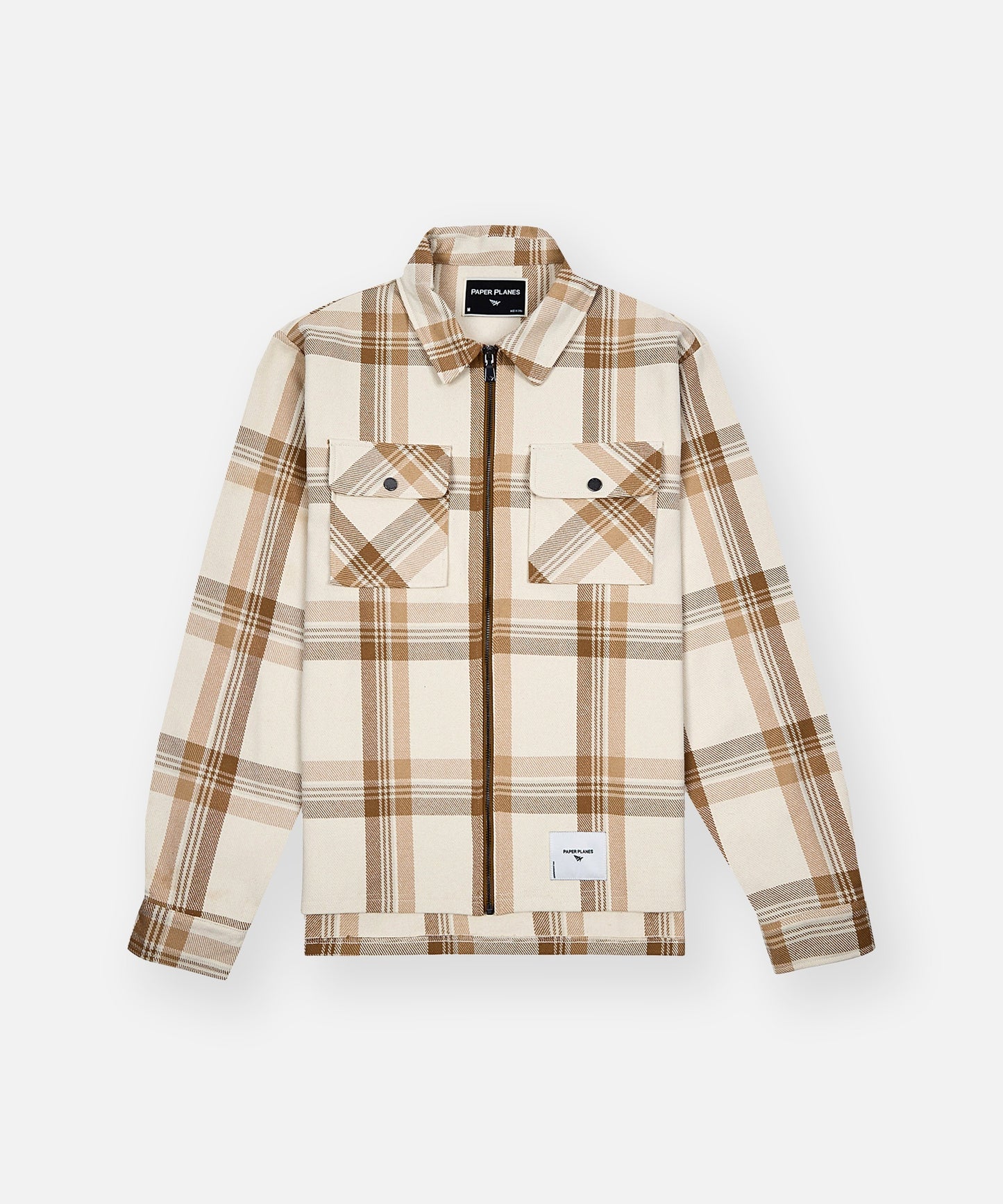 Planes Chestnut Plaid Zip Flannel Shirt