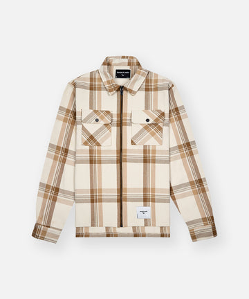 Planes Chestnut Plaid Zip Flannel Shirt