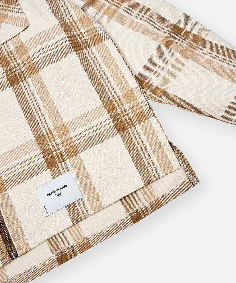 Planes Chestnut Plaid Zip Flannel Shirt