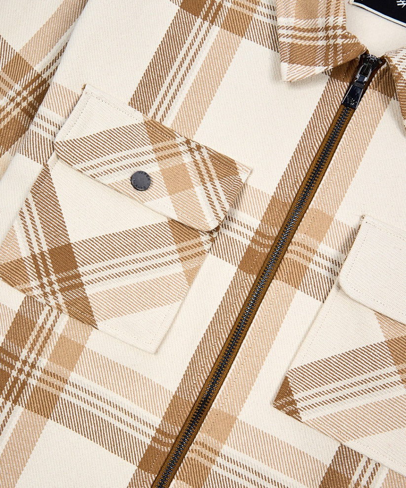 Planes Chestnut Plaid Zip Flannel Shirt