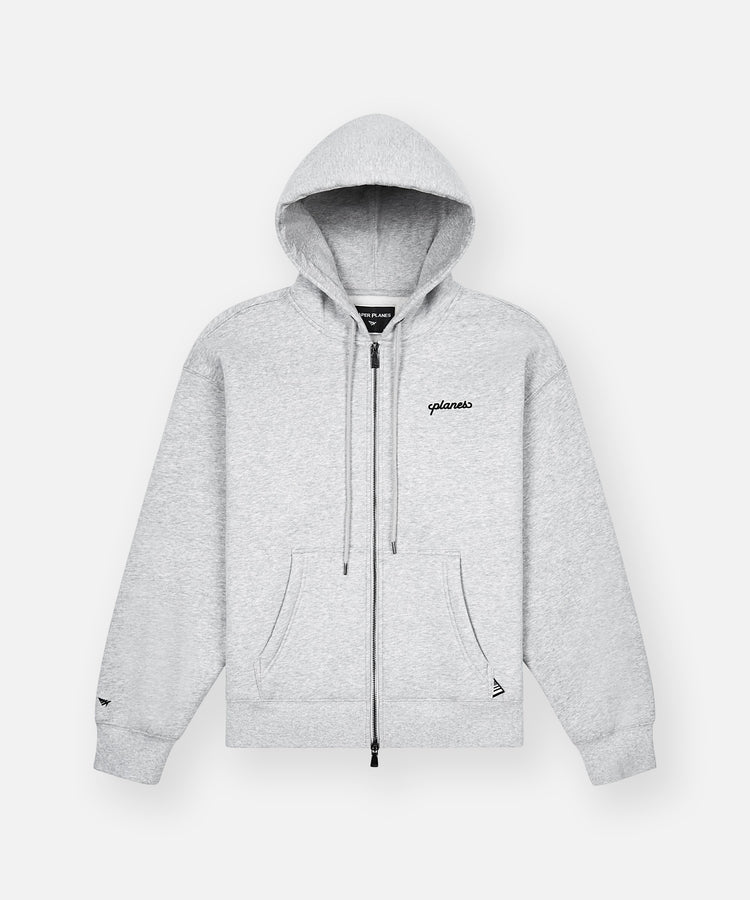 Planes Oversized Script Weld Zip Up Hoodie