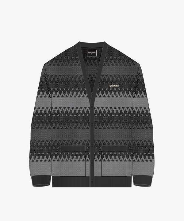 Planes Zig Zag Stitch Fuzzy Cardigan