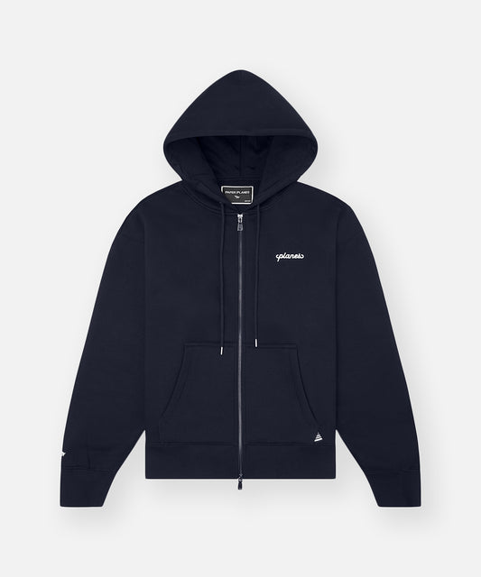 Planes Oversized Script Weld Zip Up Hoodie