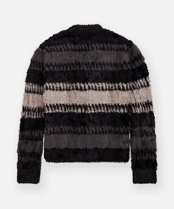 Planes Zig Zag Stitch Fuzzy Cardigan