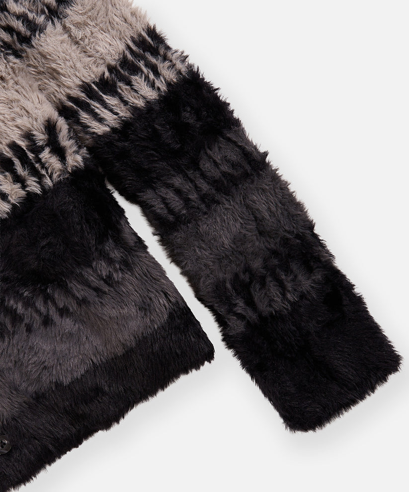 Planes Zig Zag Stitch Fuzzy Cardigan