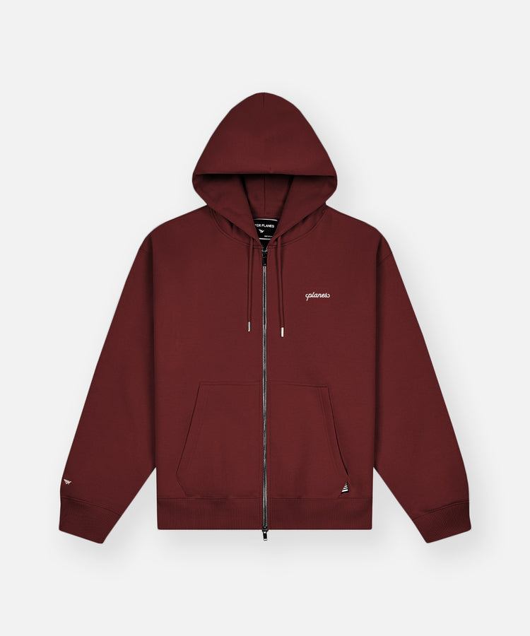 Planes Oversized Script Weld Zip Up Hoodie