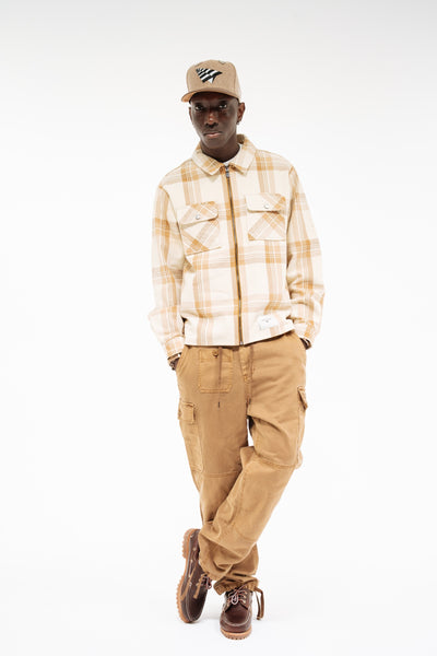 Planes Chestnut Plaid Zip Flannel Shirt