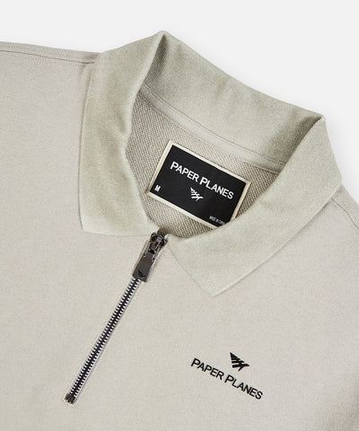 Paper Planes Lockup Quarter Zip Polo