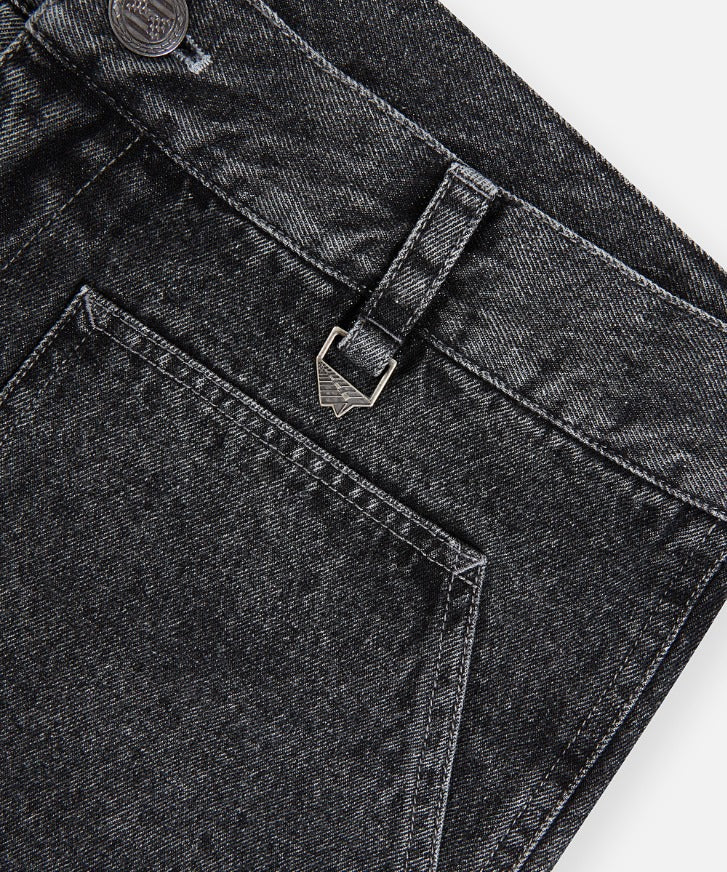 Planes Black Denim Short