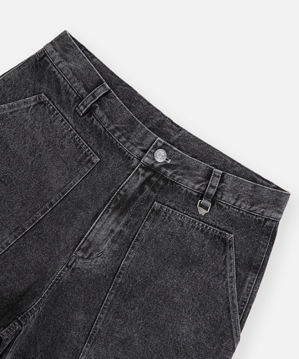 Planes Black Denim Short
