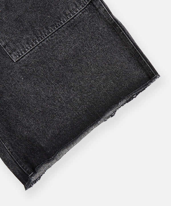 Planes Black Denim Short