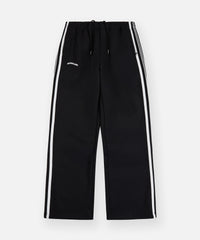 Black pants with white stripes on a white background