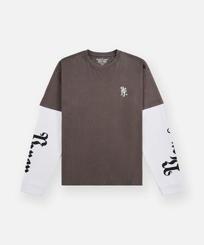 Planes Old English Layered Long Sleeve Tee