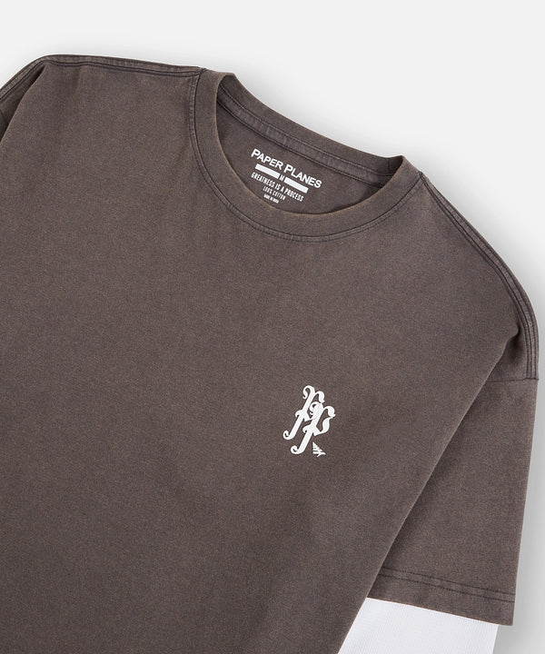 Planes Old English Layered Long Sleeve Tee