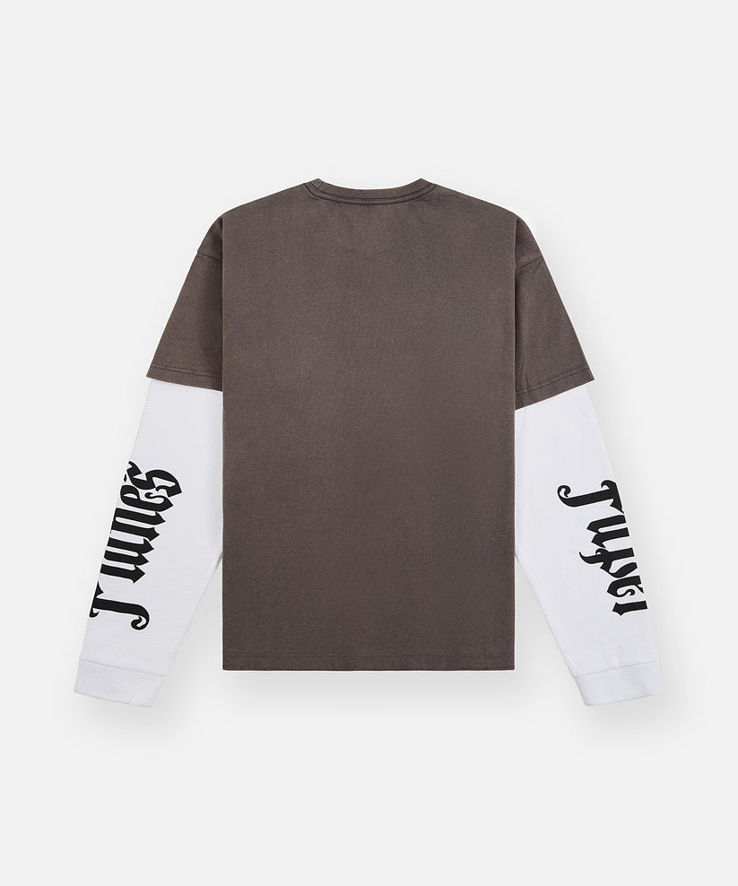 Planes Old English Layered Long Sleeve Tee