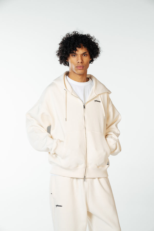 Planes Oversized Script Weld Zip Up Hoodie