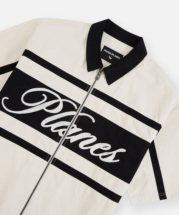 Planes Twill Zip Up Shirt