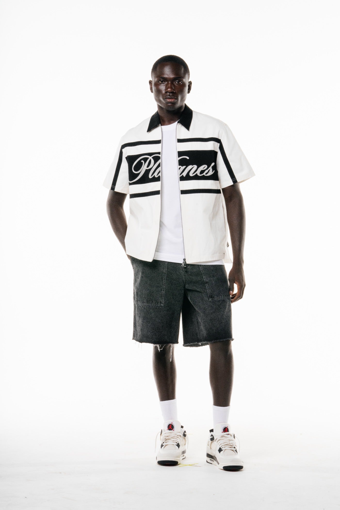 Planes Twill Zip Up Shirt