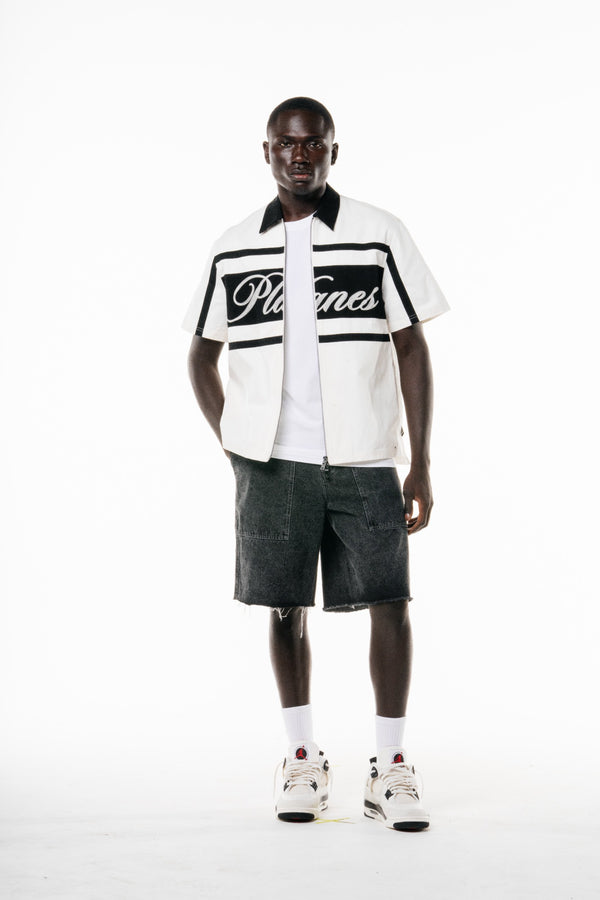 Planes Twill Zip Up Shirt