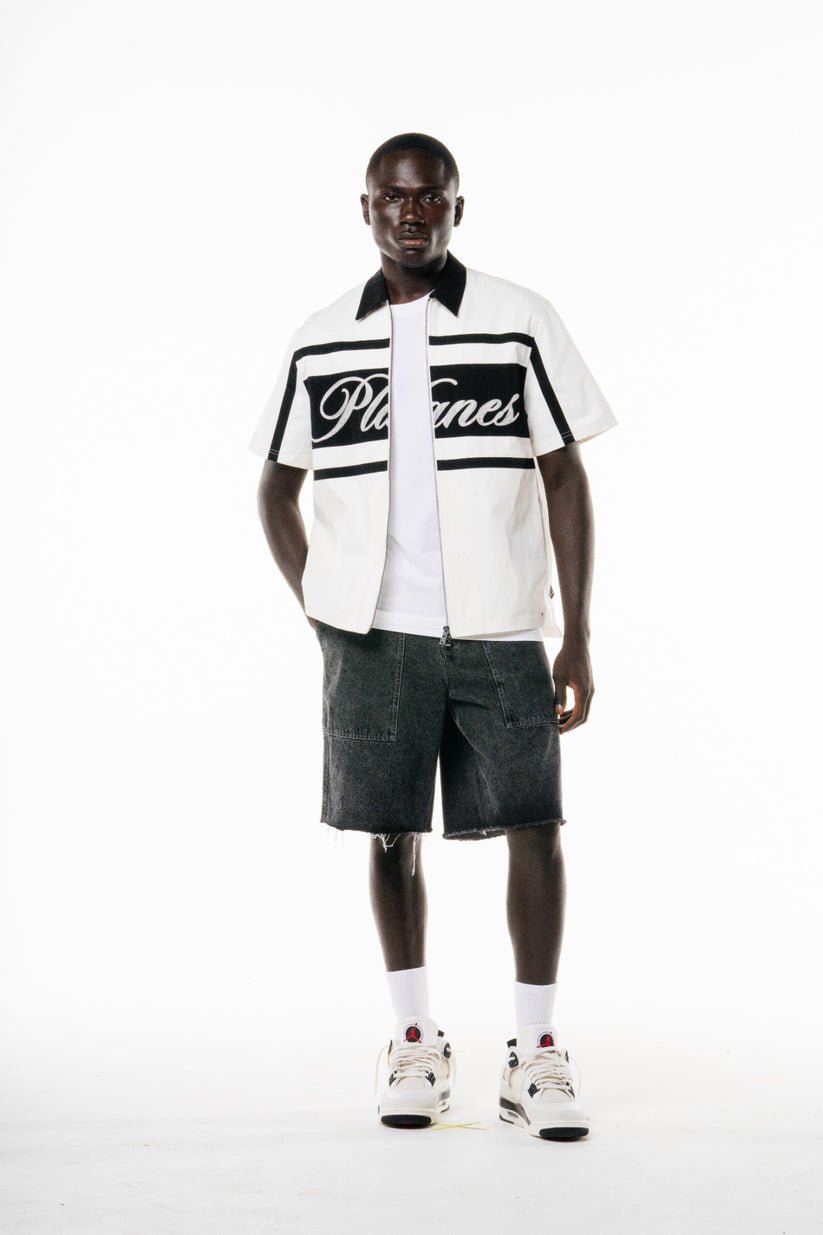 Planes Black Denim Short